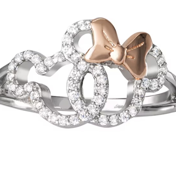 Disney Jewelry - Diamonique's Disney Interlocked Minnie & MickeyRing, Sterling